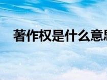 著作權(quán)是什么意思?（著作權(quán)是什么意思）