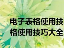 電子表格使用技巧視頻教程（EXCEL電子表格使用技巧大全）