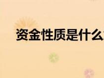 資金性質是什么意思（資金性質是什么）
