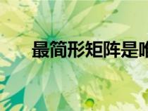 最簡形矩陣是唯一的嗎（最簡形矩陣）