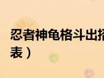 忍者神龜格斗出招表手柄（忍者神龜格斗出招表）