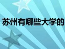 蘇州有哪些大學的分校區(qū)（蘇州有哪些大學）