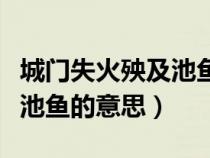 城門失火殃及池魚意思是什么（城門失火殃及池魚的意思）