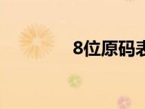 8位原碼表示的范圍（8位）