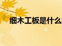 細(xì)木工板是什么板子（細(xì)木工板是什么）