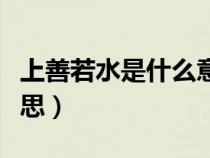 上善若水是什么意思視頻（上善若水是什么意思）