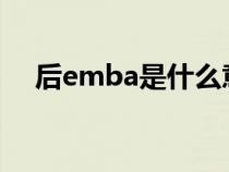 后emba是什么意思(mba是什么意思) 后emba是什么意思(mba是什么意思)