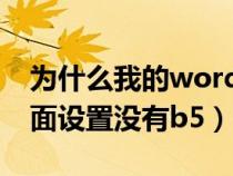 為什么我的word沒有b5頁(yè)面大小（word頁(yè)面設(shè)置沒有b5）