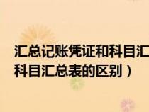 匯總記賬憑證和科目匯總表的區(qū)別和聯(lián)系（匯總記賬憑證和科目匯總表的區(qū)別）