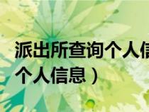 派出所查詢個人信息能查到什么（派出所查詢個人信息）