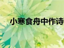 小寒食舟中作詩歌鑒賞（小寒食舟中作）