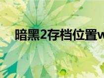 暗黑2存檔位置win10（暗黑2存檔位置）