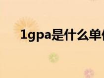 1gpa是什么單位（1gpm是什么單位）