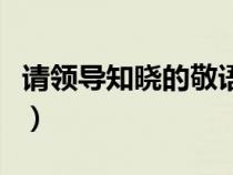 請(qǐng)領(lǐng)導(dǎo)知曉的敬語(yǔ)怎么說(shuō)（請(qǐng)領(lǐng)導(dǎo)知曉的敬語(yǔ)）