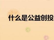 什么是公益創(chuàng)投項目（什么是公益創(chuàng)投）