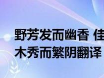 野芳發(fā)而幽香 佳木秀而繁（野芳發(fā)而幽香佳木秀而繁陰翻譯）
