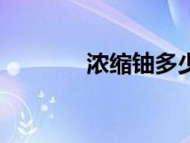 濃縮鈾多少錢一噸（濃縮鈾）