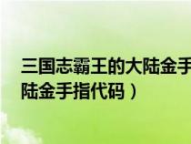 三國志霸王的大陸金手指代碼怎么輸入（三國志2霸王的大陸金手指代碼）