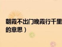 朝霞不出門(mén)晚霞行千里的意思簡(jiǎn)寫(xiě)(朝霞不出門(mén)晚霞行千里的意思) 朝霞不出門(mén)晚霞行千里的意思簡(jiǎn)寫(xiě)(朝霞不出門(mén)晚霞行千里的意思)