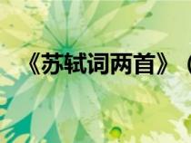 《蘇軾詞兩首》（蘇軾詞兩首原文和翻譯）