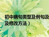 初中病句類型及例句及修改方法總結(jié)（初中病句類型及例句及修改方法）
