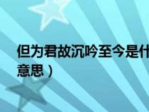 但為君故沉吟至今是什么意思?（但為君故沉吟至今是什么意思）