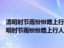 清明時節(jié)雨紛紛路上行人欲斷魂的意思是什么的短視頻（清明時節(jié)雨紛紛路上行人欲斷魂的意思）