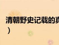 清朝野史記載的真實(shí)歷史在線閱讀（清朝野史）