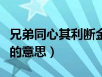兄弟同心其利斷金的圖片（兄弟同心其利斷金的意思）