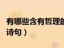 有哪些含有哲理的古詩詞名句（含有哲理的古詩句）