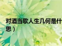 對酒當(dāng)歌人生幾何是什么意思?。▽飘?dāng)歌人生幾何什么意思）