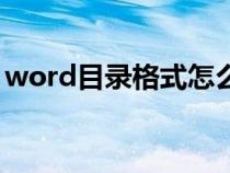 word目錄格式怎么做（word目錄格式模板）