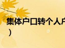 集體戶口轉(zhuǎn)個人戶口需要什么條件(集體戶口) 集體戶口轉(zhuǎn)個人戶口需要什么條件(集體戶口)