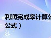 利潤完成率計算公式是什么（利潤完成率計算公式）