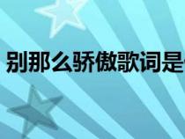 別那么驕傲歌詞是什么歌（別那么驕傲歌詞）