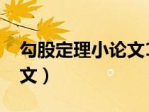 勾股定理小論文1000字左右（勾股定理小論文）