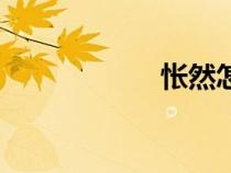 悵然怎么讀（悵然）