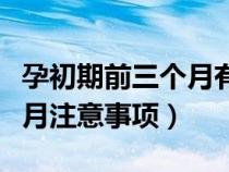 孕初期前三個月有什么要注意嗎（早孕前三個月注意事項）