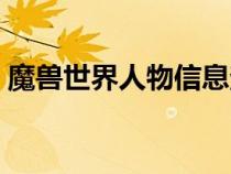 魔獸世界人物信息查詢（魔獸世界人物查詢）