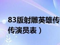 83版射雕英雄傳演員表黃蓉（83版射雕英雄傳演員表）