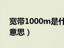 寬帶1000m是什么意思（寬帶100m是什么意思）