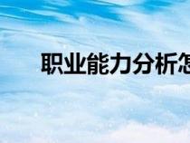 職業(yè)能力分析怎么寫（職業(yè)能力分析）