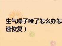 生氣嗓子啞了怎么辦怎樣快速恢復(fù)（嗓子啞了怎么辦怎樣快速恢復(fù)）