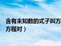 含有未知數(shù)的式子叫方程對(duì)嗎為什么（含有未知數(shù)的式子叫方程對(duì)）