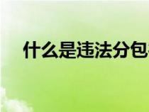 什么是違法分包行為（什么是違法分包）