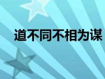 道不同不相為謀 亦各從其志也（道不同）