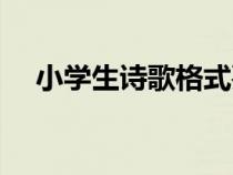 小學(xué)生詩歌格式要求（小學(xué)生詩歌格式）