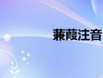 蒹葭注音朗讀（蒹葭注音）