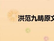 洪范九疇原文及譯文（洪范九疇）