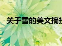 關(guān)于雪的美文摘抄200字（關(guān)于雪的美文）